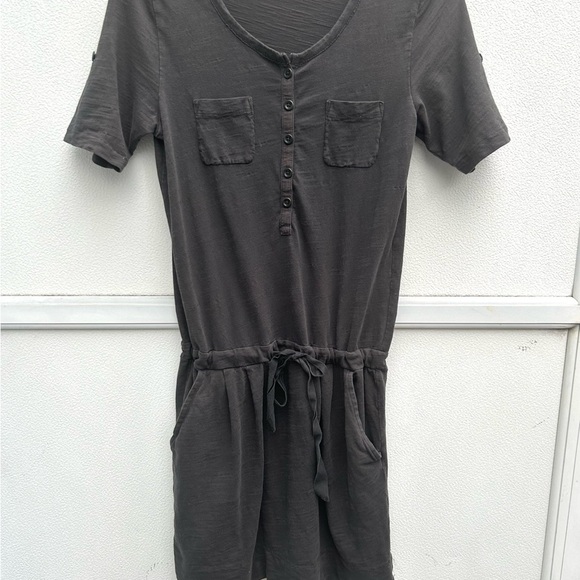 J Crew shirt dress sz XS grey Henley pullover 100% cotton short sleeve casual - Picture 3 of 9